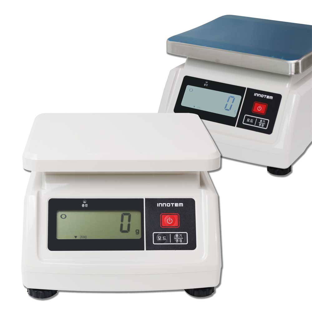 이노템 충전식 전자저울 업소용 국산 5kg/1g 주방저울 아답터포함
