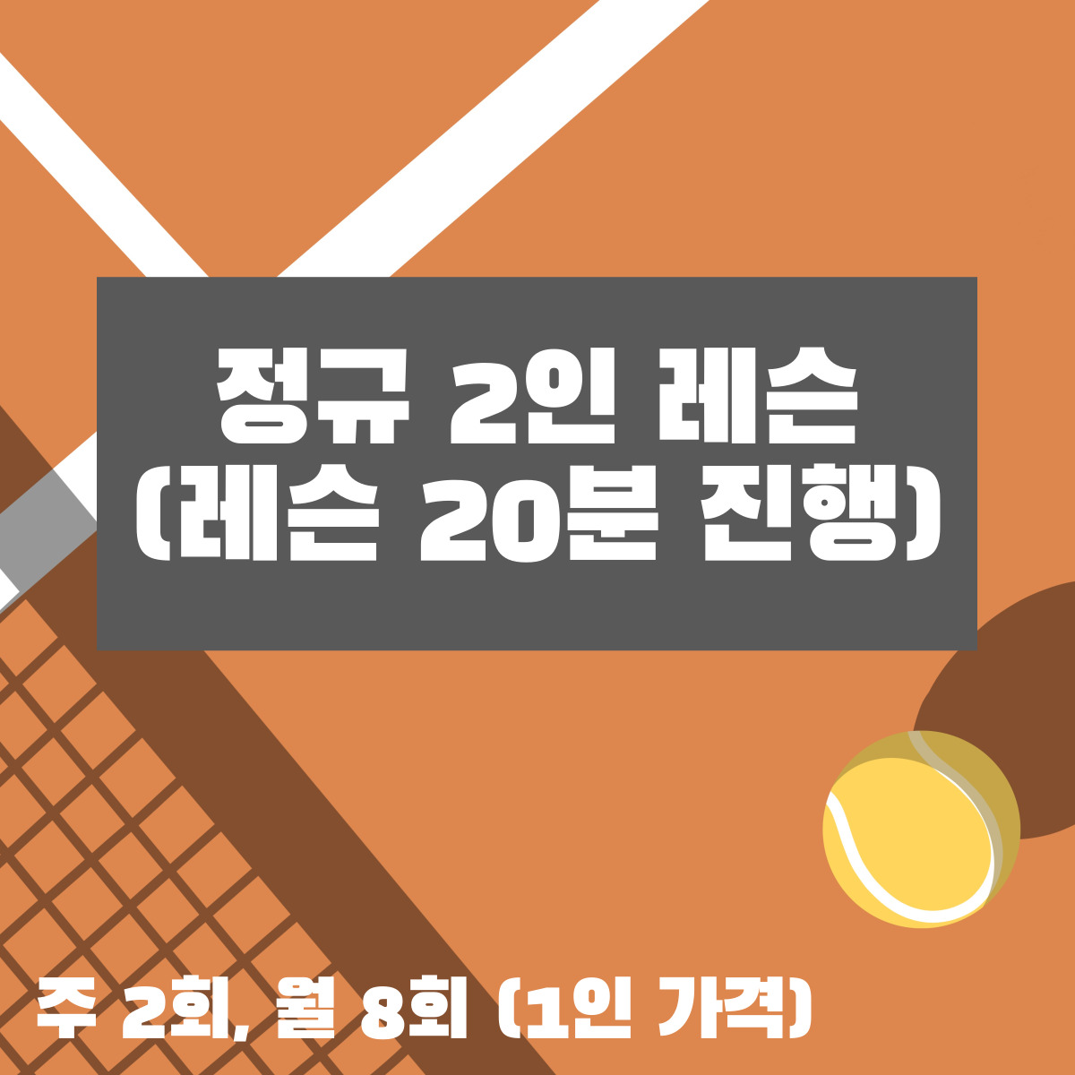 [마곡] 정규 2인 레슨권(20분/주2회, 월 8회/1인가격)