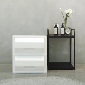 네임 플라스틱서랍장 2단 아기수납장 옷장 화이트