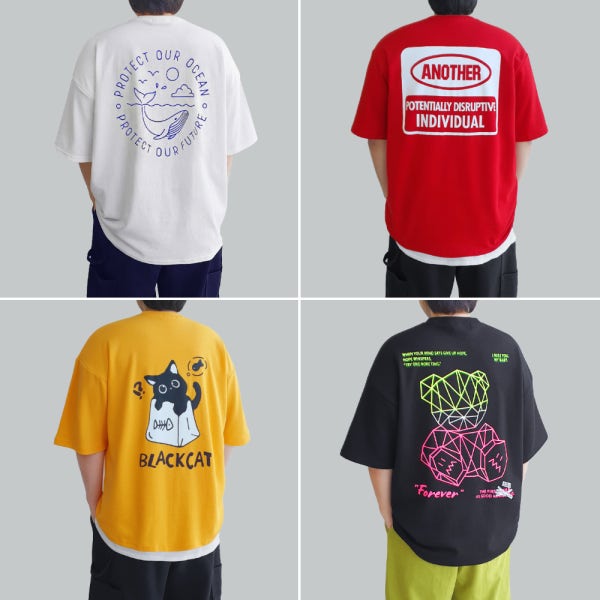 남자 오버핏 박스 반팔 여름 티셔츠 빅사이즈 반팔티