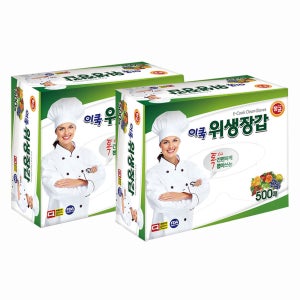 이쿡 다용도 위생장갑 500매x3팩 /일회용 비닐/항균