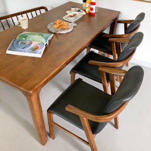 로포텐 핀핀 원목 6인용 식탁 세트 1800 의자3 벤치