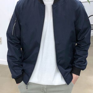 여름 숏자켓 무지 항공점퍼 블루종