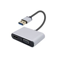 USB3.0 입력 HDMI VGA 듀얼 모니터 컨버터 연결잭