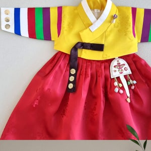 G 꼬까 색동 한복 백일 1-10세 돌 잔치 아기 아동 유아 설 추석 여아 색동 한복