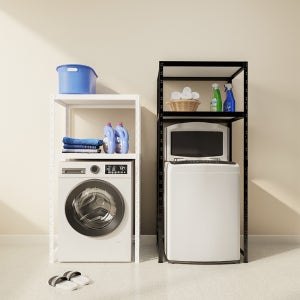 랙셈블 철제선반 세탁기 건조기 통돌이 드럼 베란다 하부 오픈형 선반 8004001800 2단