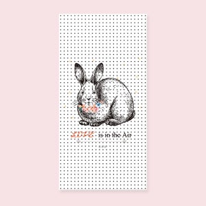 흑백 토끼 인테리어 액자 타공판 50x100cm
