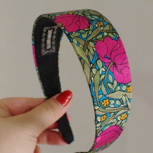 고퀄 실크 핫핑크 플라워 머리띠