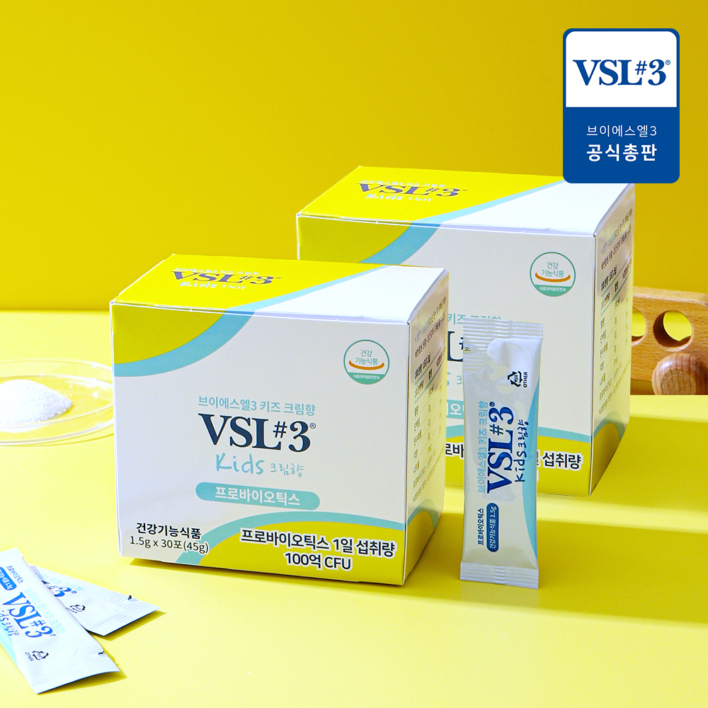 <b>VSL</b>#3 키즈 생유산균 30포+30포 아이유산균 어린이 <b>프로바이오틱스</b> 2개월분