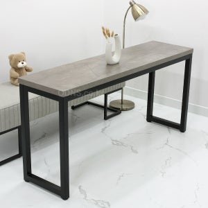 폭이 좁고 기다란 블랙 40각 3인용 수강 학원용 책상 1600 x 400 조립식 테이블