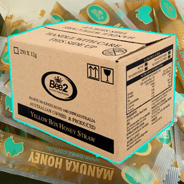 호주 <b>BEE2</b>비투 <b>마누카꿀</b> 허니스틱 1박스 250개