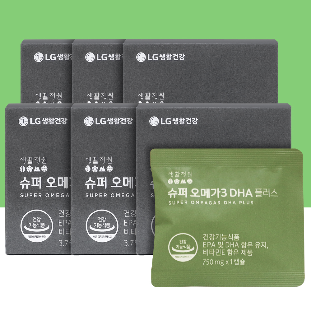 생활정원 슈퍼 <b>오메가</b>3 DHA95 플러스 30일분 시음 (5포x6곽) / 프리미엄 <b>레드</b>