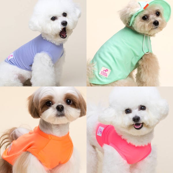 강아지 쿨링티 쿨나시 옷 펫파파 아이스 여름 냉감 쿨링 티셔츠 S