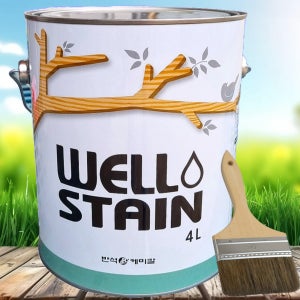 (제조사) JAY 웰스테인 오일스테인 4L 오일스텐 방부목 페인트 니스칠 나무 방수 테라스 목재용 목재 페인트