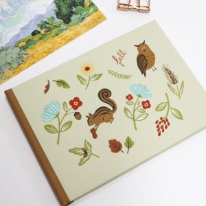 포켓형 일러스트 미니 앨범 베이지아울 여행사진