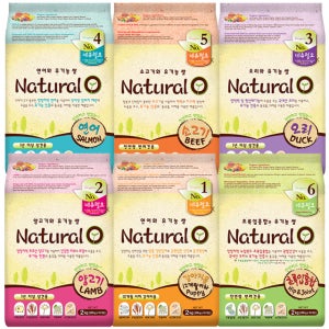 네츄럴오 강아지사료 6kg 7종 고르기/오가닉인증사료