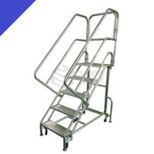 안전 접이식 이동식 멈춤 계단 사다리 5단 (난간포함) YDSCW-05