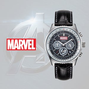 마블어벤져스 아이언맨 캡틴아메리카 가죽 남성용손목시계 본사리미티드에디션 MA007-BBK