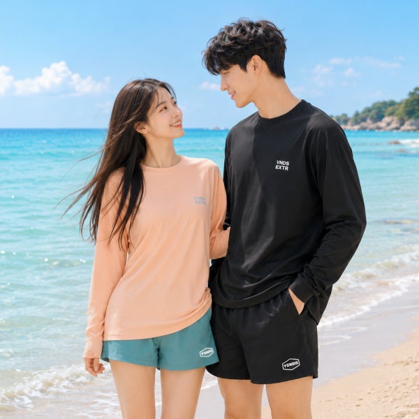남자 여성 래쉬가드 제이드 빅사이즈 긴팔 루즈핏 커플 비치웨어
