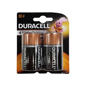 건전지 듀라셀 DURACELL LR20 D사이즈 알카라인 포장 2개입 1.5V