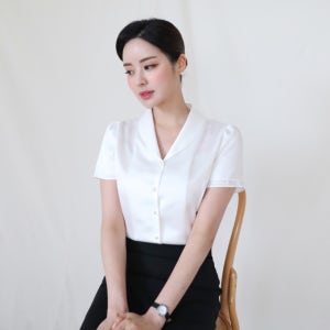 승무원면접복 승무원 면접복장 유니폼 블라우스 두겹 날개 튤립소매 [엘르2]