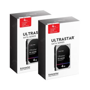 WD 울트라스타 SATA 4TB 기업용 HA340 WUS721204BLE6L4 (2 Pack) 3년 보증