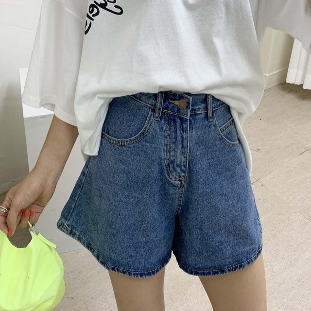 [무료배송] 다리가늘어 보이는 A라인 하이웨스트 청반바지 (연청/진청)