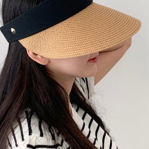 [무배] 블랙코코 여름 라탄 밀짚 돌돌이 썬캡 모자