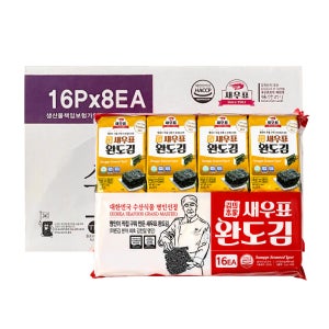 새우표 완도 짜지않은 맛난 식탁김 조미 도시락김 4g, 128개