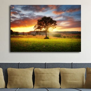 저녁노을 나무 풍경 사진 인테리어 캔버스 액자