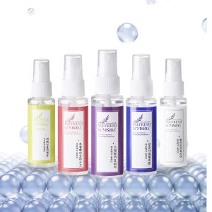 섬유 실내 강력 휴대용 탈취제 40ml 5개 세트 코튼 머스크 프리지아 레몬 복숭아 향