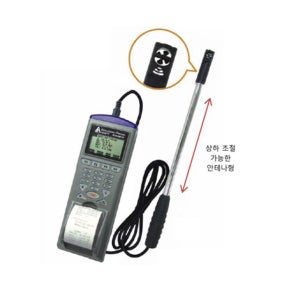 G98792 초소 날개형 프린터 풍량계/ 풍속계/ 풍량, 풍속, 상대습도, 온도, 습구온도 측정가능/ 풍속 데이터로거(프린터부) /풍속 데이터로거