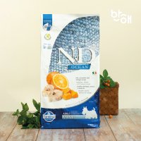 반해 l 파미나 N&D 오션 대구&오렌지 미니 바이트(7kg) / 계량컵&급여량 계산