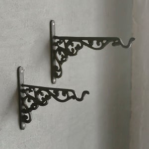 오블리크 엔틱 주물 철제 행잉 월브라켓 빈티지 선반대