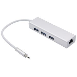 C타입 USB3.0허브 3포트 무전원 LAN 멀티 분배기