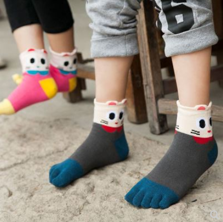 발가락 양말 어린이 면화 양말 가을과 겨울 도톰한 소재 면화 양말