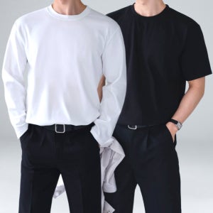 남자 겨울 티셔츠 오버핏 분또 스판 반팔티