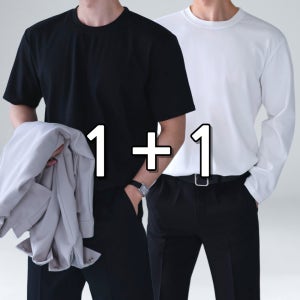 1+1 남자 반팔티 머슬핏 분또 구김없는 빅사이즈 오버핏 긴팔티