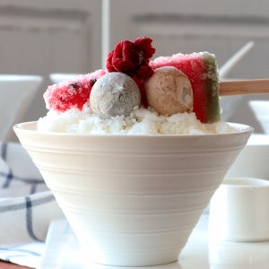 도자기 빙수볼 스트라이프1호 팥빙수 야채볼 면기
