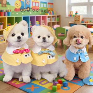 강아지 케이프 펫츠앤미 유치원 이니셜 명찰 XS 고양이 스카프 교복 소형견 중형견 대형견