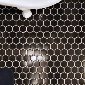육각 51X59 헥사곤 블랙 무광 모자이크타일 카페 바닥 벽 욕실 인테리어 타일