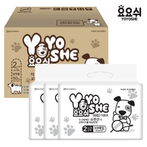 [요요쉬] 대용량 남아용 2단계 30매 X 3P (90매) / 소형견 / 중형견 / 매너밴드 애견 기저귀 / 플로랄와인향 / 배변용품 / 배변훈련