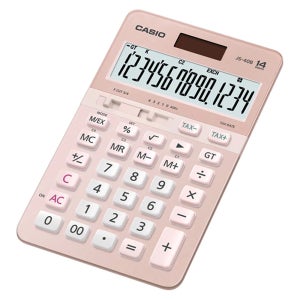카시오 전자계산기 JS-40B-PK 핑크 14단 헤비듀티 키 사무용 데스크용