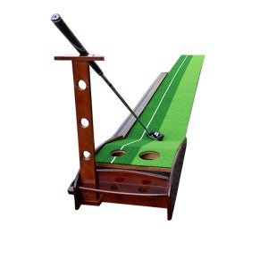원목 레일 퍼팅 매트 연습 기 골프 용 품 고급 그린 초보 실내 인조 잔디 스윙 추천