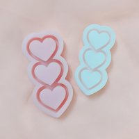 트리플 하트 쉐이커 실리콘 몰드 레진공예 tripleheart resin shaker mold