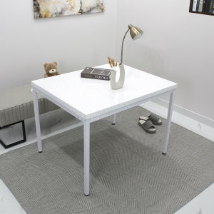 무광 화이트 1000 정사각 식탁 4인용 36T 두꺼운 거실 가족 테이블 철제 조립식