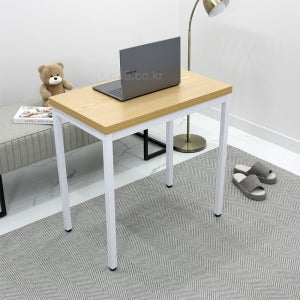 심플한 작은 공간 활용 화이트 철재 다리 조립식 책상 900 x 500 베이직 단품 데스크