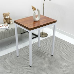 업소용 식탁 600 450 카페테이블 2인용 미니 탁자 화이트 철제 튼튼한 조립식 사각