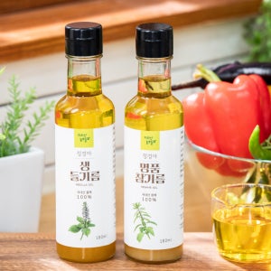 참기름 들기름 선물세트 ( 300ml 2병) 국산깨, 저온압착 지리산 정경아 오메가3
