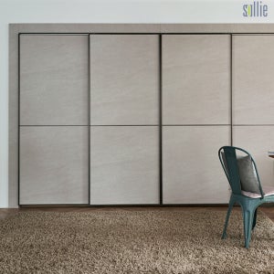 솔리에 엘레나 스톤그레이 슬라이딩 붙박이장 30cm (슬라이딩 댐퍼증정)